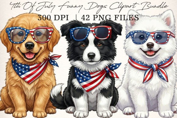 Download 4th of July Funny Dogs Clipart Bundle - Premium Resources