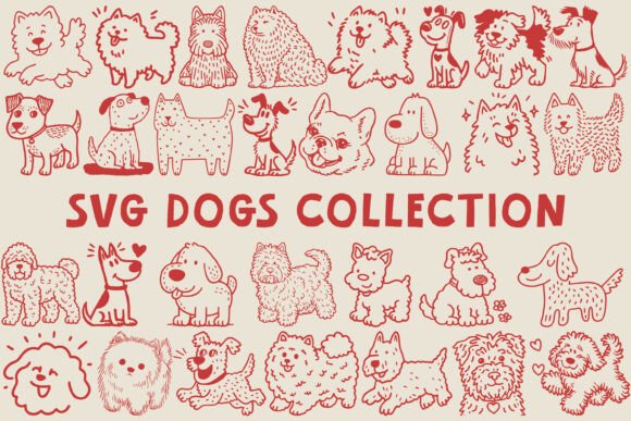 Download Cute Dog SVG Bundle – 30 SVG PNG Dogs - Dogs Collection